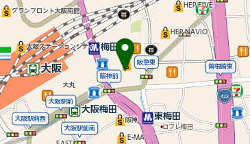 三井住友銀行 梅田エリアの地図画像