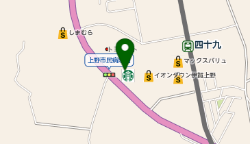 スターバックス コーヒー イオンタウン伊賀上野店の地図画像