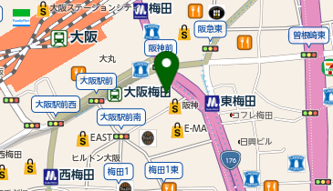 スターバックス コーヒー 阪神梅田本店 9階店の地図画像