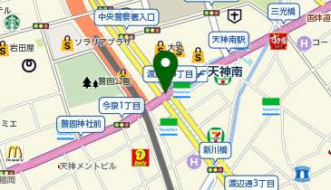 スターバックス コーヒー 天神地下街店の地図画像