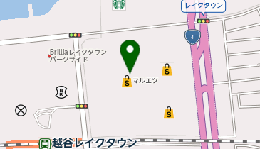 スターバックス ティー&カフェ 越谷イオンレイクタウン kaze2階店の地図画像