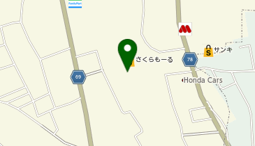 くまざわ書店 大間々店の地図画像