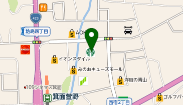 くまざわ書店 みのおキューズモール店の地図画像