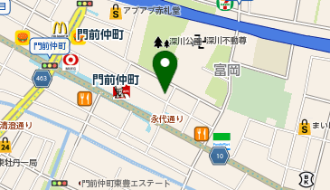 足道楽 門前仲町店の地図画像