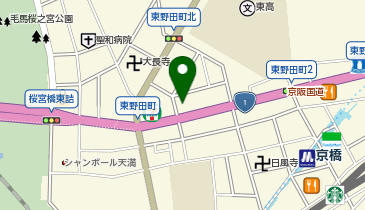 和食しゃぶしゃぶ かごの屋 京橋東野田店の地図画像