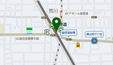 てこや 俊徳道駅前店の地図画像
