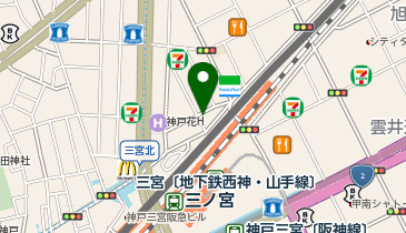 ホットヨガスタジオLAVA 三ノ宮駅前店の地図画像