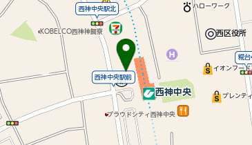 ホットヨガスタジオLAVA 西神中央店の地図画像