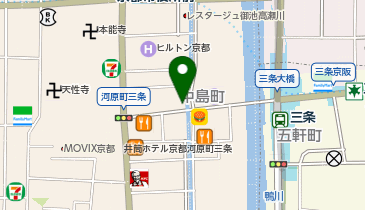 ホットヨガスタジオLAVA 京都三条店の地図画像