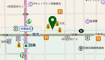 ホットヨガスタジオLAVA 京都四条烏丸店の地図画像