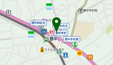 ホットヨガスタジオLAVA 豊中店の地図画像