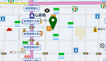 ホットヨガスタジオLAVA 心斎橋店の地図画像