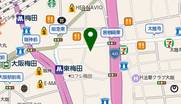 ホットヨガスタジオLAVA 梅田店の地図画像
