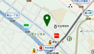 ホットヨガスタジオLAVA 中目黒店の地図画像
