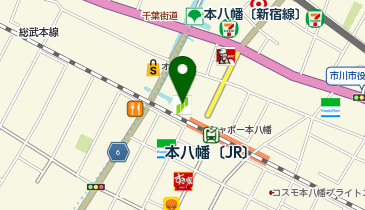 ホットヨガスタジオLAVA 本八幡店の地図画像