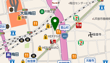 THE SUNLOUNGE ザ・サンラウンジ梅田 HEP-URA店の地図画像