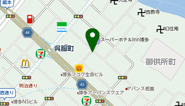 鰻の成瀬 博多呉服町店の地図画像