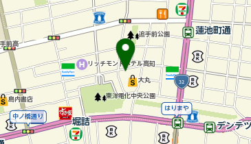 癒しーぷ 高知帯屋町店の地図画像