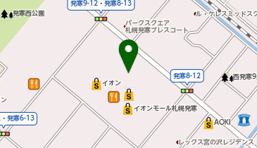 銀座コージーコーナー イオン札幌発寒の地図画像