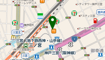 甲南チケット 三宮ダイエー店(MONEY EXCHANGE corner available)の地図画像