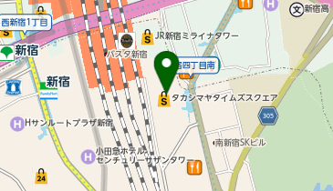 ロレックス ブティック高島屋新宿の地図画像