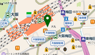 ロレックス ブティック 大丸梅田の地図画像