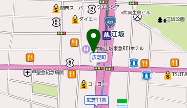 ネイルサロン ティーエヌ 江坂店の地図画像