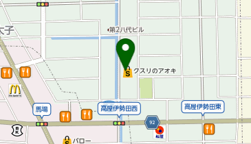クスリのアオキ 北方高屋店の地図画像