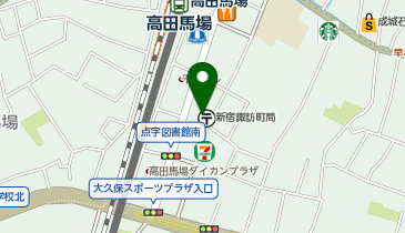 Zina 高田馬場の地図画像