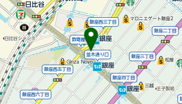 Zina CENTRAL 銀座の地図画像