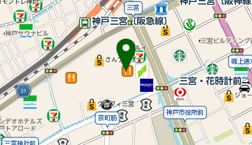 キングラム神戸三宮タワー館の地図画像