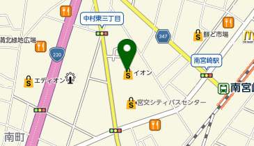 ハニーズ イオン南宮崎店の地図画像