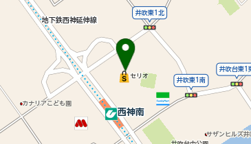 ハニーズ 西神南店の地図画像