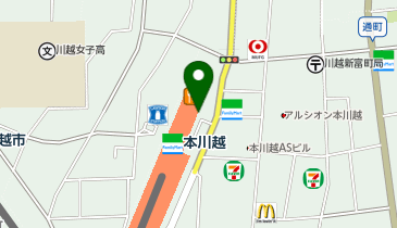 ハニーズ 本川越店の地図画像