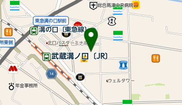 gashacoco マルイファミリー溝口の地図画像