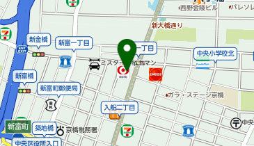三菱UFJ銀行 新富町支店の地図画像