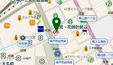 三菱UFJ銀行 三宮支店の地図画像