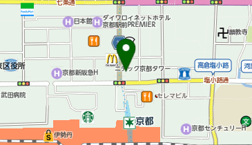 銀座グラティア 京都駅前店(京都府)の地図画像