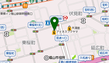 銀座グラティア アイネスフクヤマ店(広島県)の地図画像