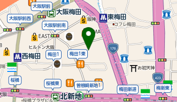 銀座グラティア 梅田店(大阪府)の地図画像