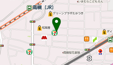 銀座グラティア 高槻店(大阪府)の地図画像