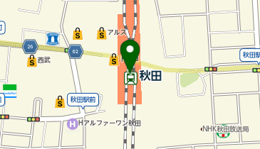 日本一 秋田駅トピコ店の地図画像