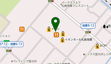 日本一 イオンモール札幌発寒店の地図画像