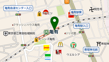 日本一 ビーンズ亀有店の地図画像