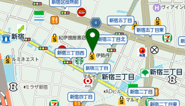 REVIVE KITCHEN THREE 伊勢丹新宿店の地図画像