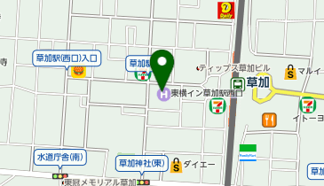 東横INN 草加駅西口の地図画像