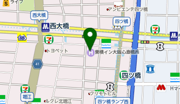 東横INN 大阪心斎橋西の地図画像