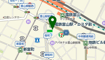 東横INN 富山駅新幹線口2の地図画像