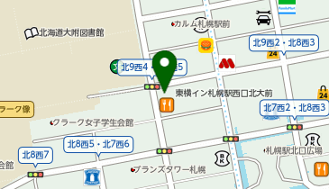 東横INN 札幌駅西口北大前の地図画像