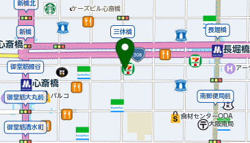 Men&rsquo;s hair salon First 心斎橋店の地図画像
